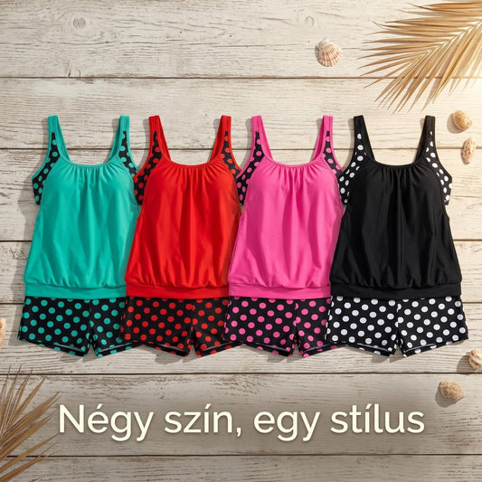 đ©·đ«§NĆi, pöttyös kĂ©trĂ©szes fĂŒrdĆruha â StĂlusos Ă©s kĂ©nyelmes nyĂĄri viselet!đ