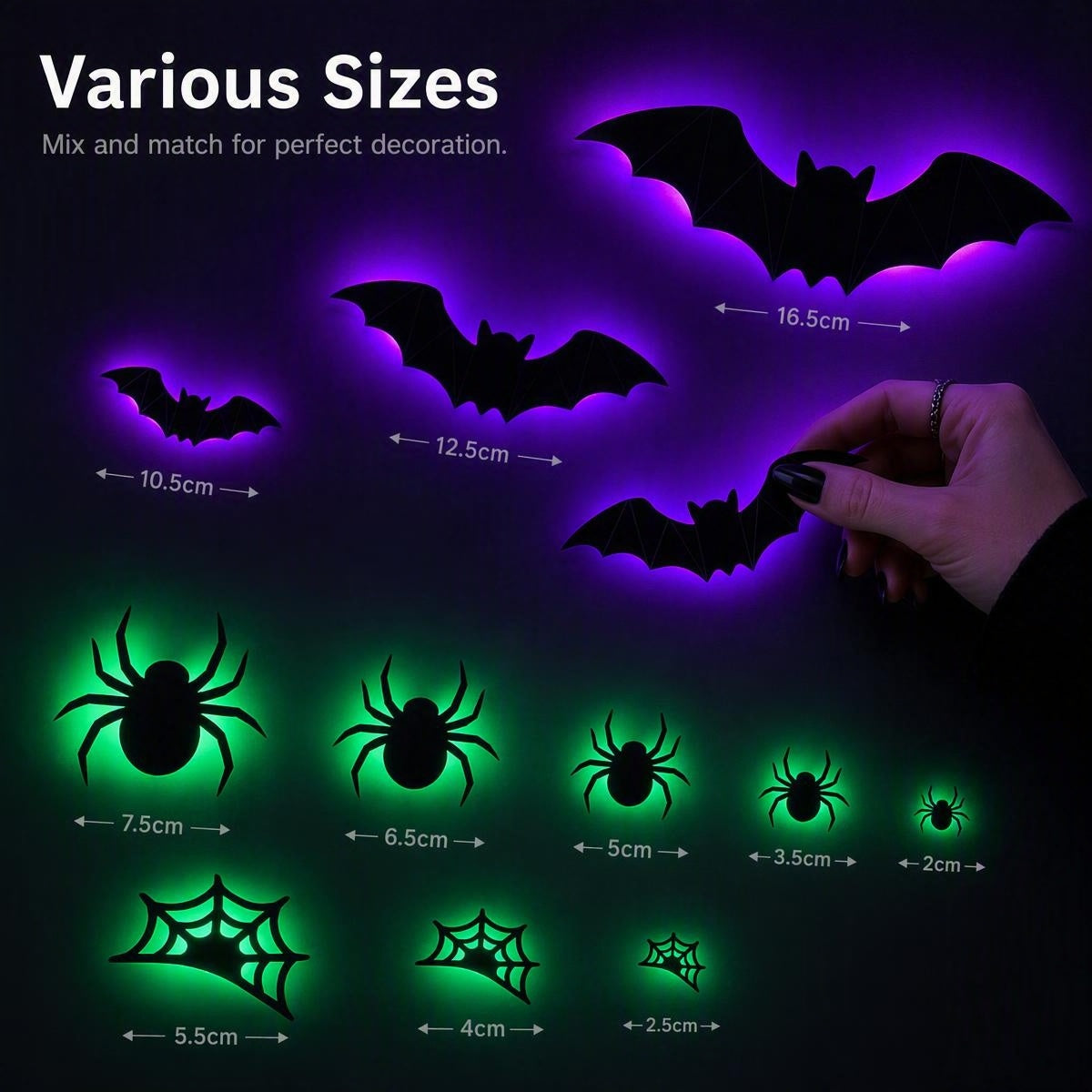 Halloween-i, sötétben világító falmatricák