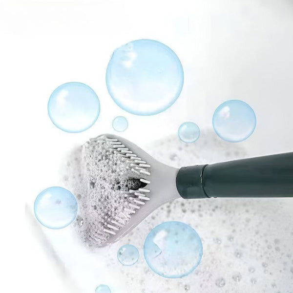 WC-kefe + tisztítószer adagoló – Szilikon, 360° | FLUSHBRUSH