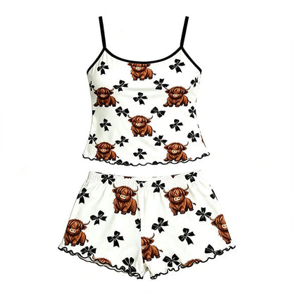 📢📢 Oferta de azi⏰„Summer Sleepless” spagetti pántos topból álló hálóruha-szett