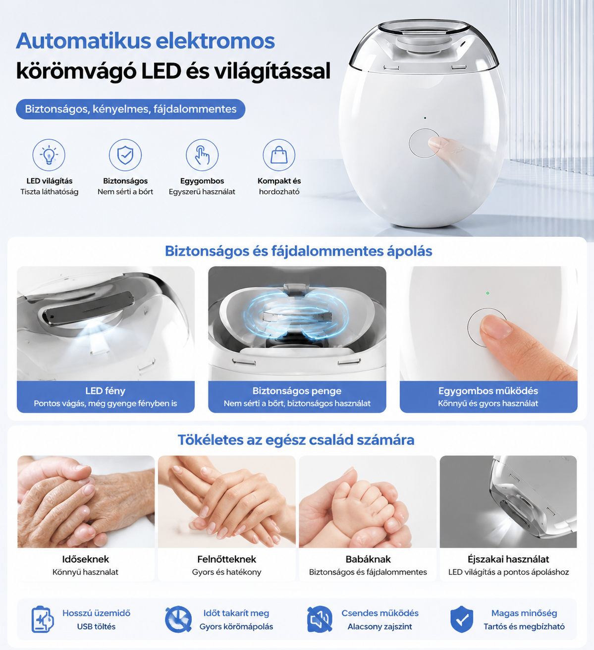 🎉Univerzális automata körömreszelő felnőtteknek és gyermekeknek