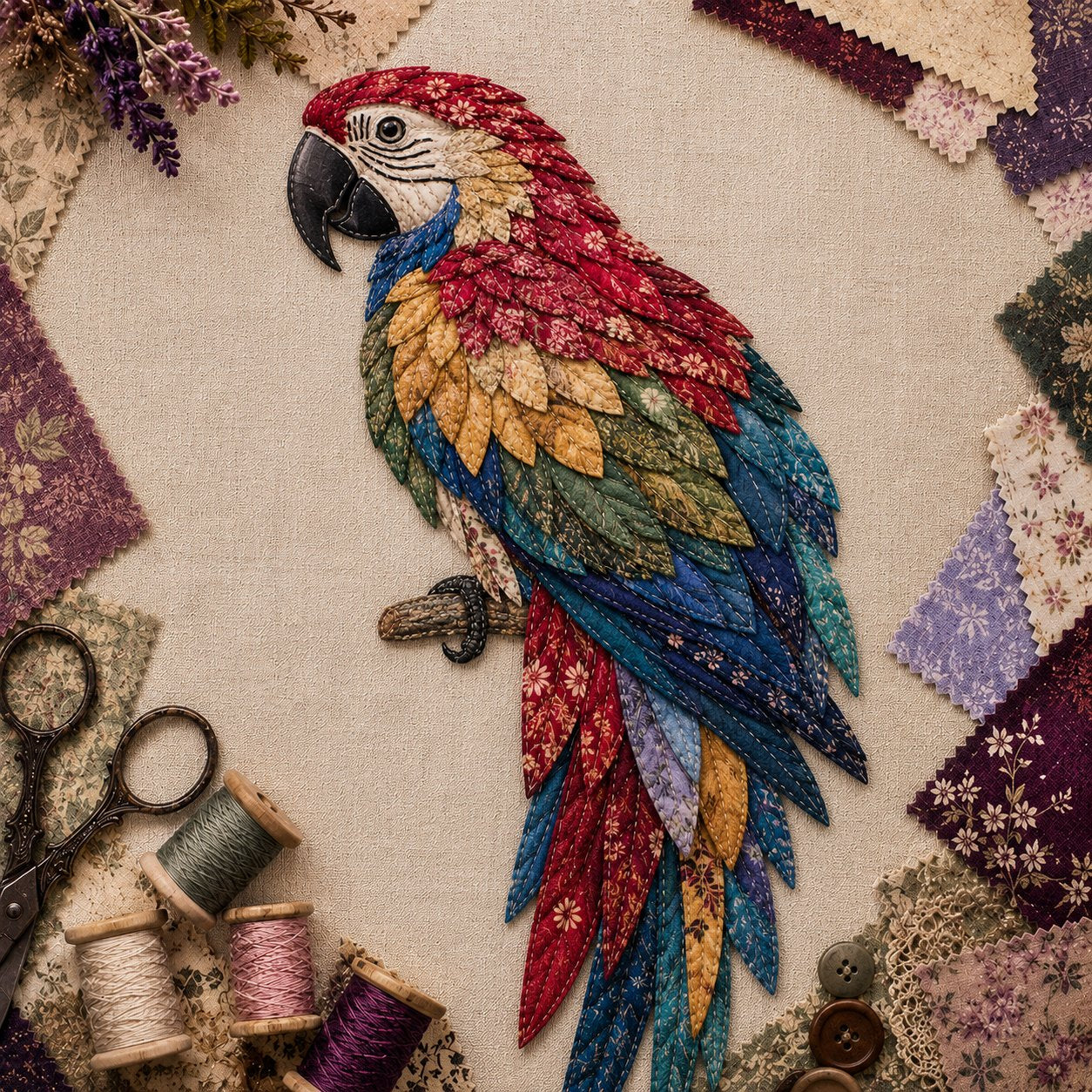 3D-s patchwork madár – „csináld magad” kézműves készlet
