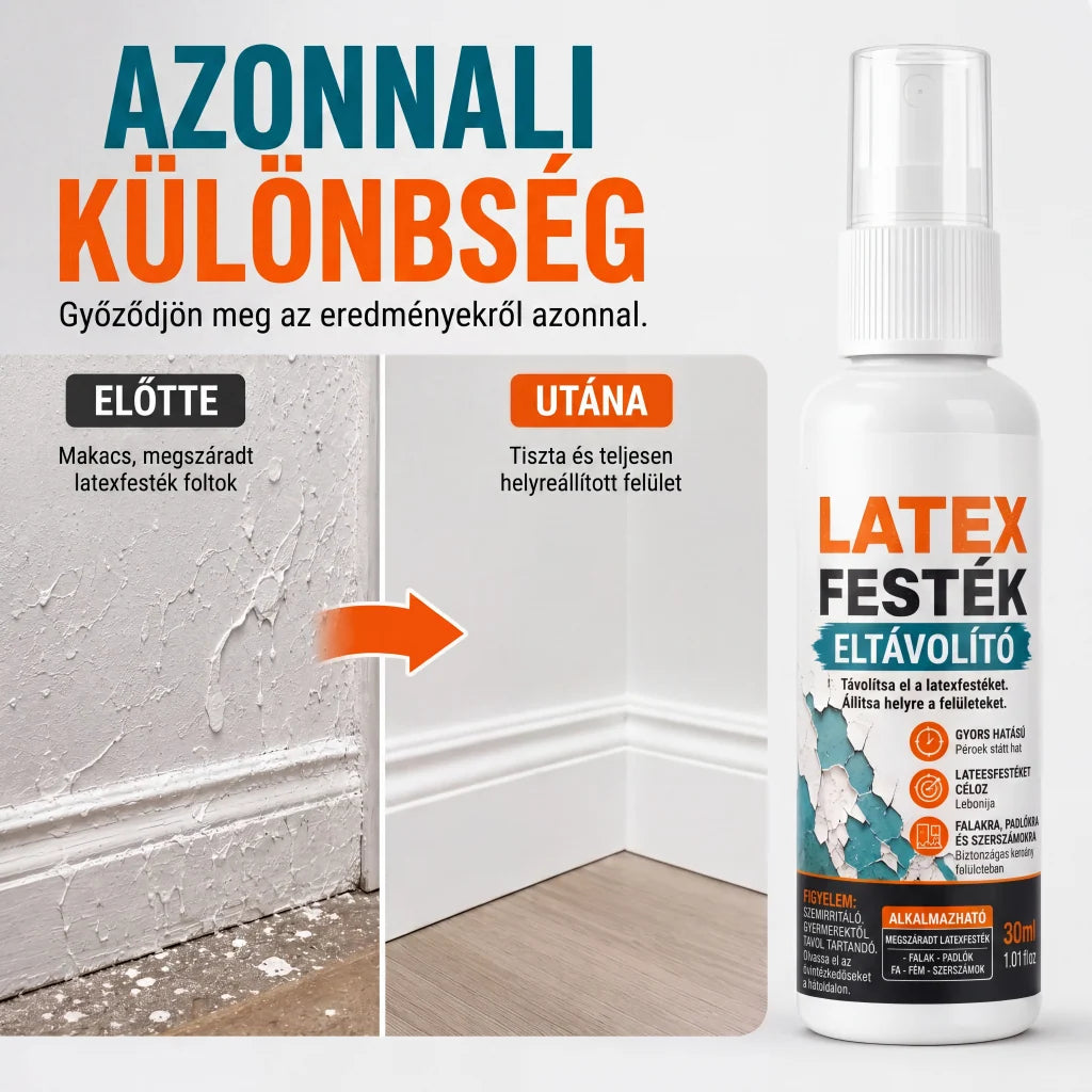 🧴 Többfelületű latex festékoldó spray – Falra, fára, fémre – Utánvét 🔥