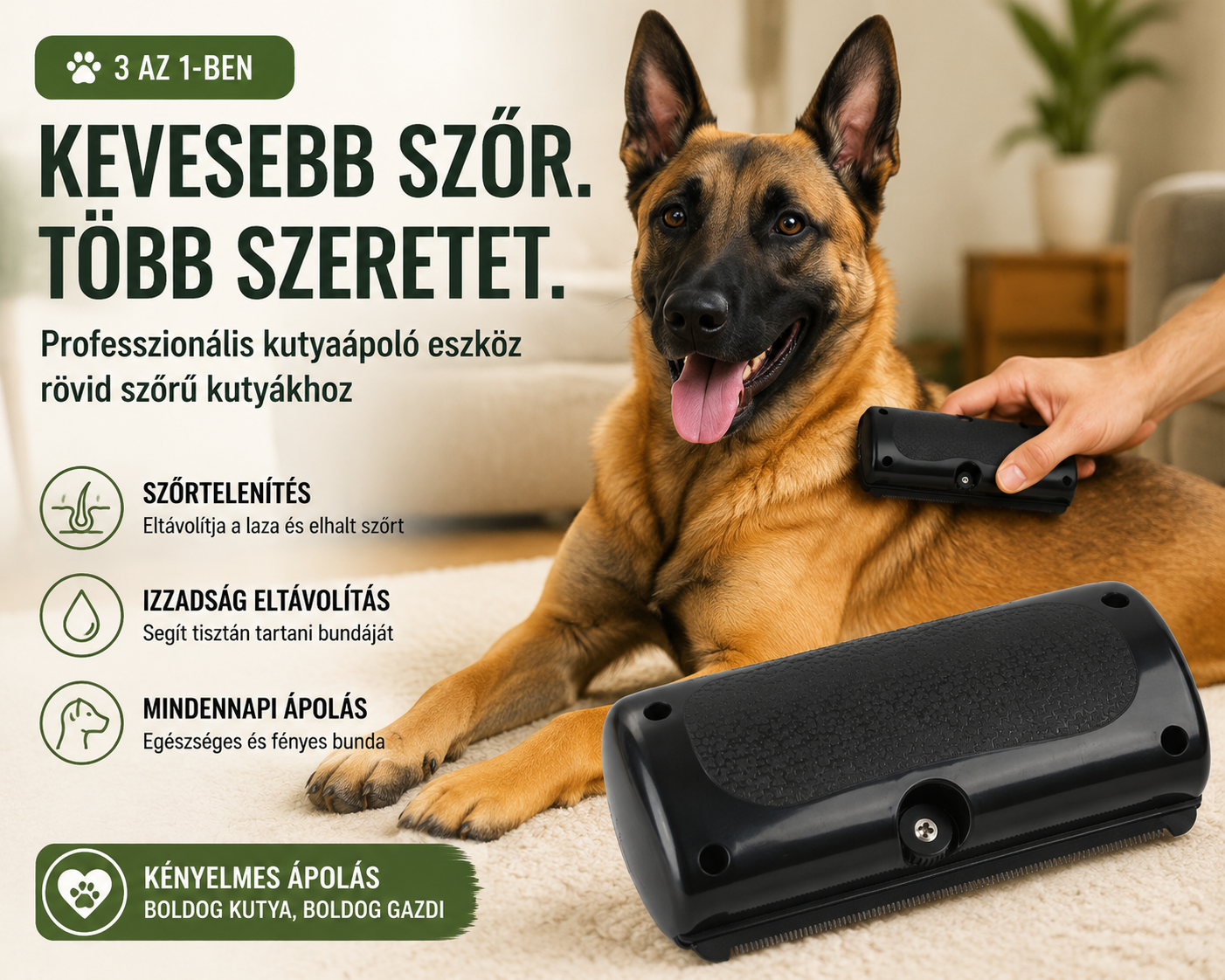 Kutyaápolás egyszerűen – Szőrtelenítő és izzadság eltávolító eszköz