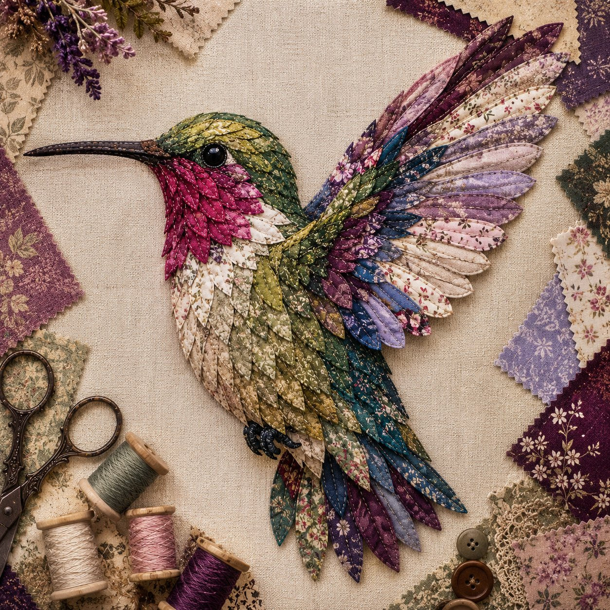 3D-s patchwork madár – „csináld magad” kézműves készlet