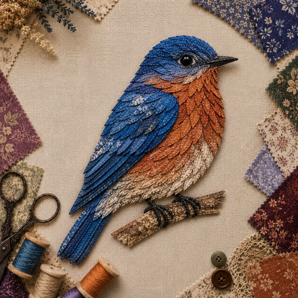 3D-s patchwork madár – „csináld magad” kézműves készlet