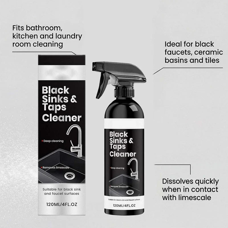 🛁🛡️ Vízkőoldó spray fekete mosdókhoz és csaptelepekhez 💧