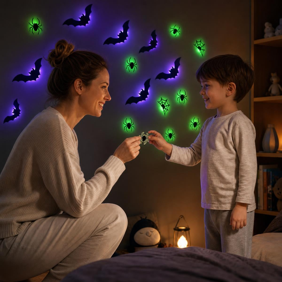 Halloween-i, sötétben világító falmatricák