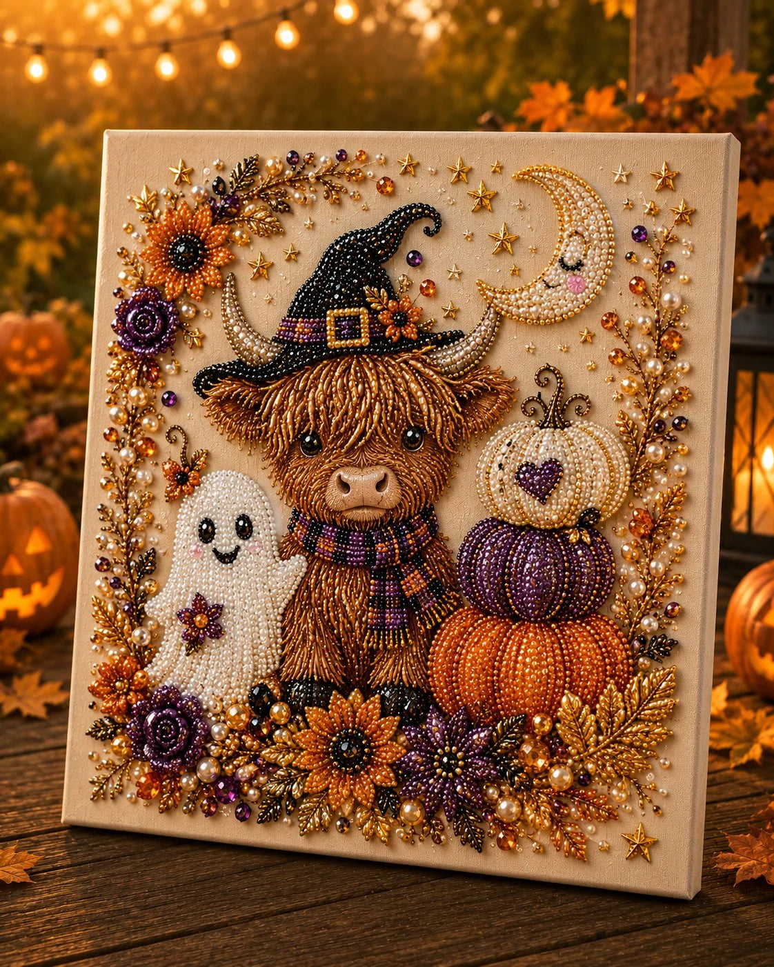 🎃 Halloween gyöngyös kézműves készlet – Nincs szükség festési ismeretekre, csak illesszük össze és helyezzük el a gyöngyöket.