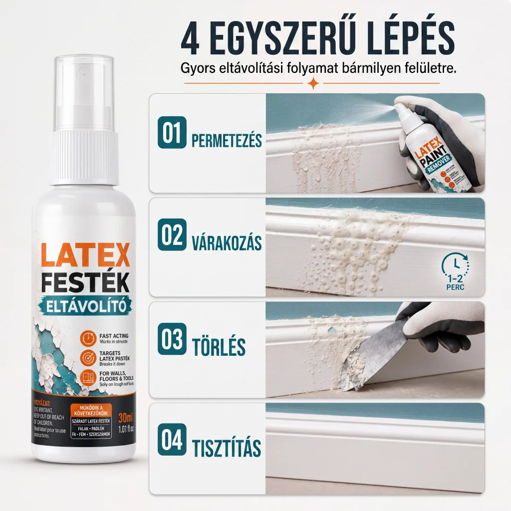 🧴 Többfelületű latex festékoldó spray – Falra, fára, fémre – Utánvét 🔥