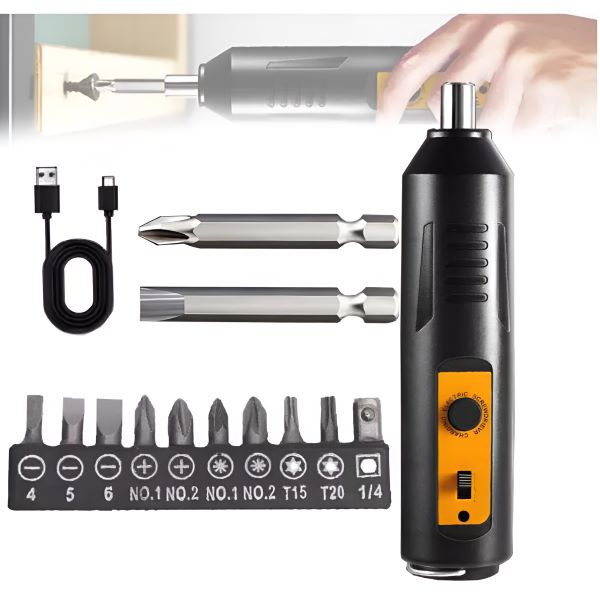 Mini elektromos csavarhúzó – 12 bit, 1 óra USB töltés | SCREWZI 1+1 INGYENES